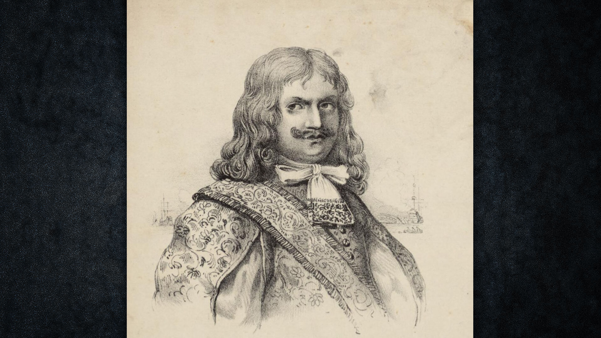 Sir Henry Morgan Welsh privateer portrait engraving from Buccaneers of America 1678