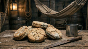 gross hardtack on a 1700s pirate ship